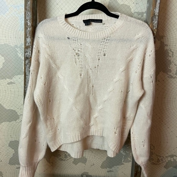 360 Cashmere Lea Distressed Cream Sweater Size XS - Picture 6 of 6
